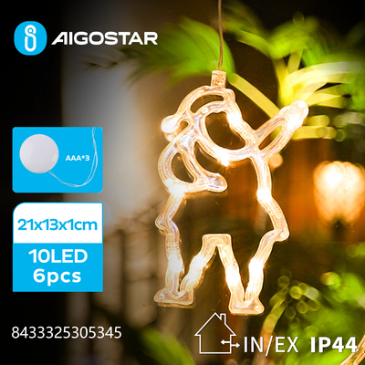 Adorno Navidad Figura Papa Noel con Pilas y Ventosa